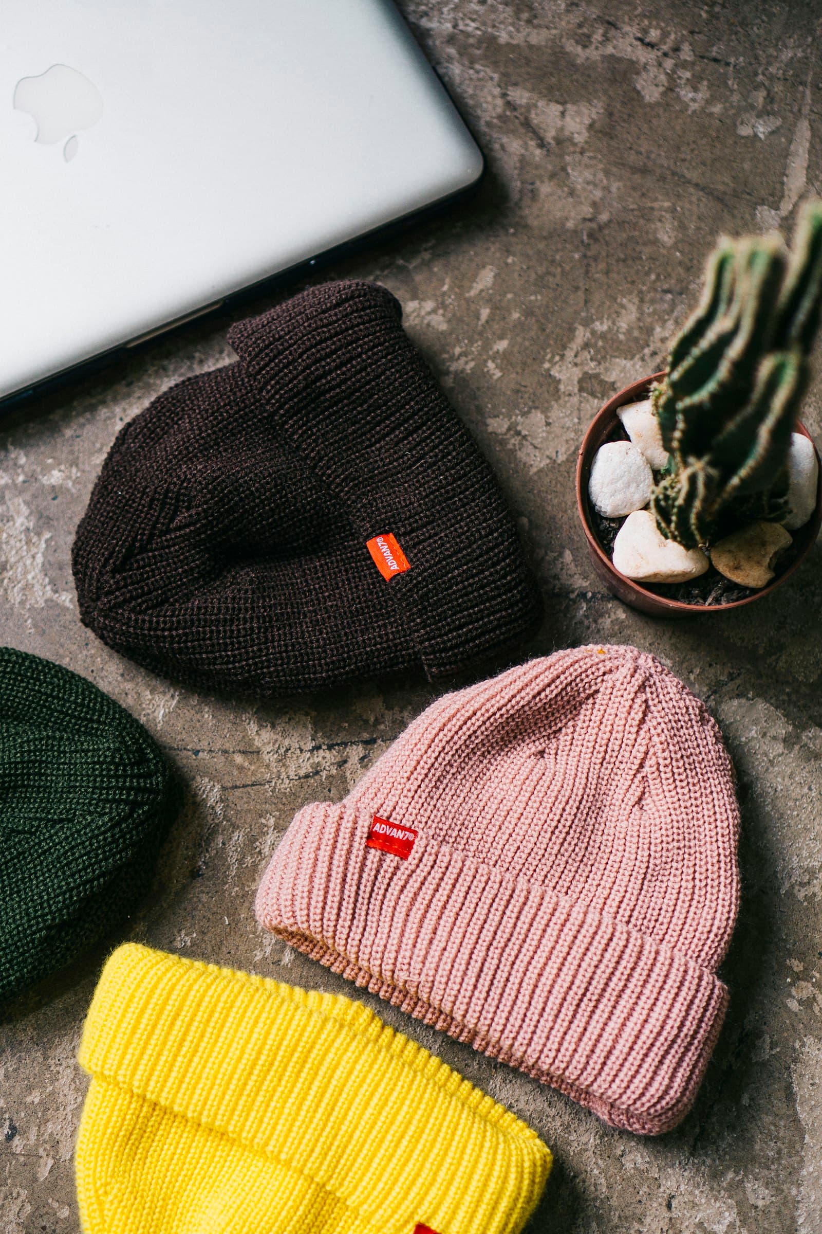 Assorted-color knitted hat lot